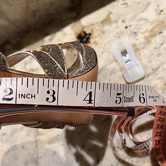 Jimmy Choo "Karla" shimmering stiletto peep toe back zip heels. Sz. 40.(10) - Picture 9 of 16